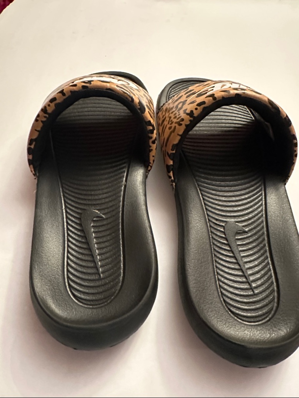 Nike Leopard-Print Slide Sandals - Tan & Black - Picture 4 of 5